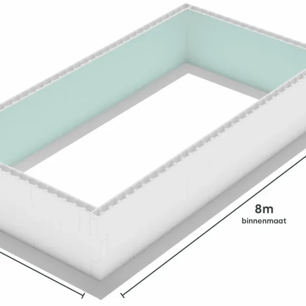 Bouwkundig Zwembad - 800 x 400 x 150 cm (exclusief toebehoren) (kopie)